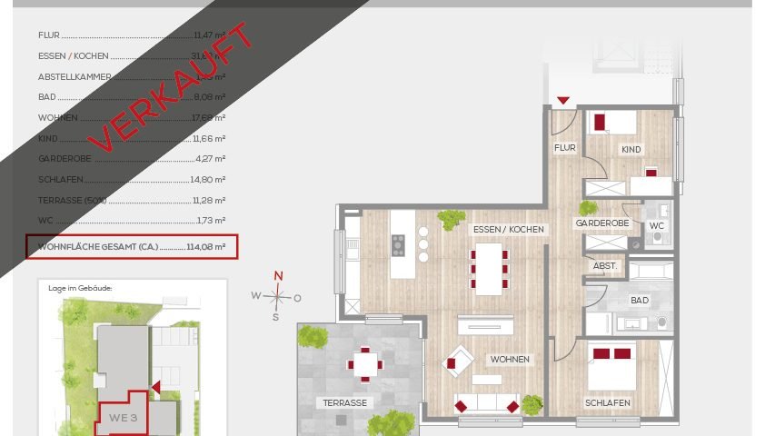 Grundriss Wohnung 3, EG | Frankenresidenz Ottensoos | Frankenresidenz