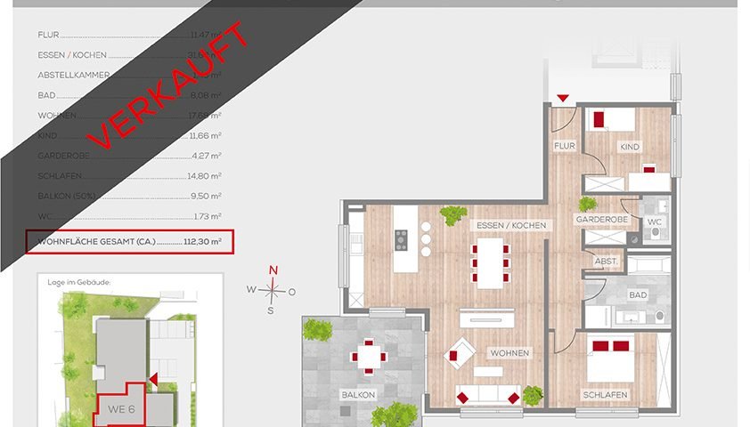 Grundriss Wohnung 6, 1. OG | Frankenresidenz Ottensoos | Frankenresidenz