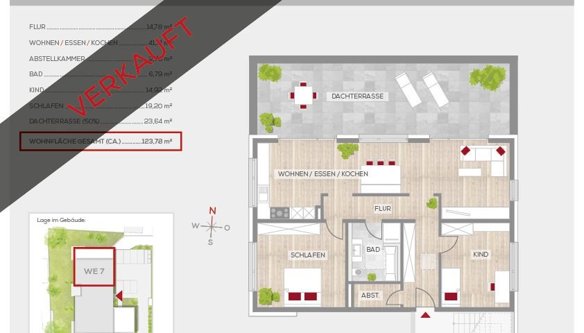 Grundriss Wohnung 7, 2. OG | Frankenresidenz Ottensoos | Frankenresidenz