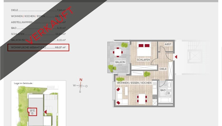 Grundriss Wohnung 8, 2. OG | Frankenresidenz Ottensoos | Frankenresidenz