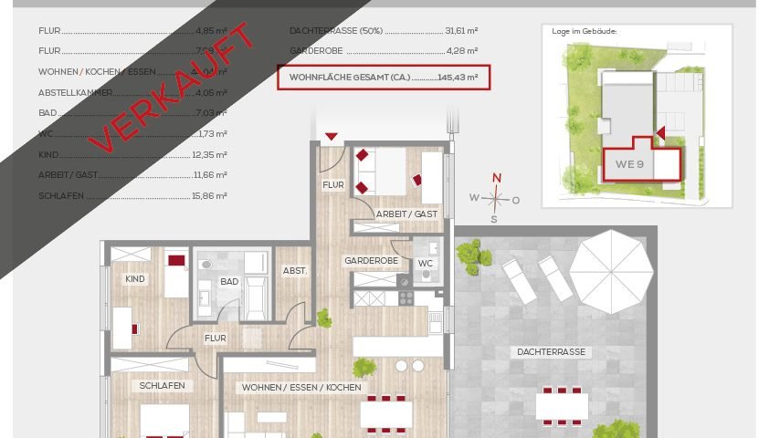 Grundriss Wohnung 9, 2. OG | Frankenresidenz Ottensoos | Frankenresidenz