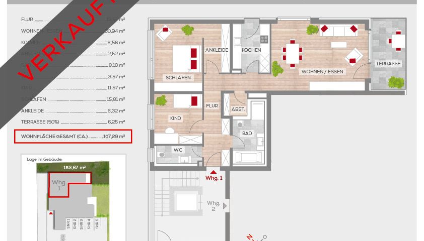 Grundriss Wohnung 1, EG | Frankenresidenz Kotzenhof | Frankenresidenz