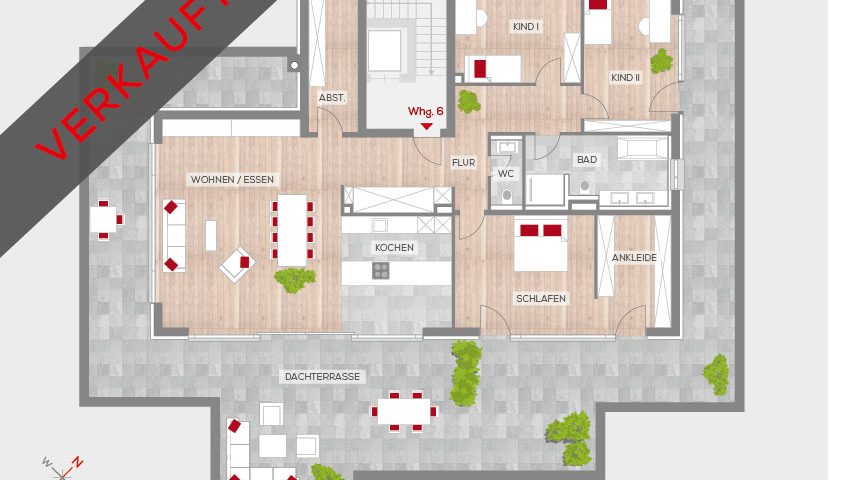 Grundriss Penthouse-Wohnung, 2. OG | Frankenresidenz Kotzenhof | Frankenresidenz